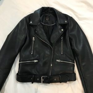 New Zara faux leather biker jacket